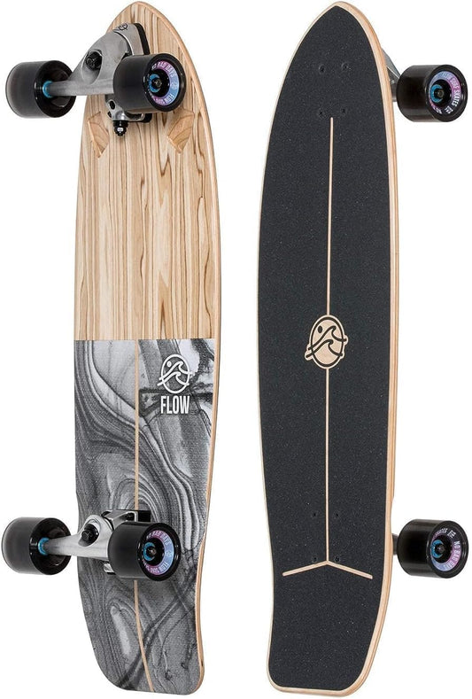 Cruiser - 7-Ply North American Maple Deck, Carving Truck, Fully Assembled, Supports up to 275 Lbs for Surf-Like Carving