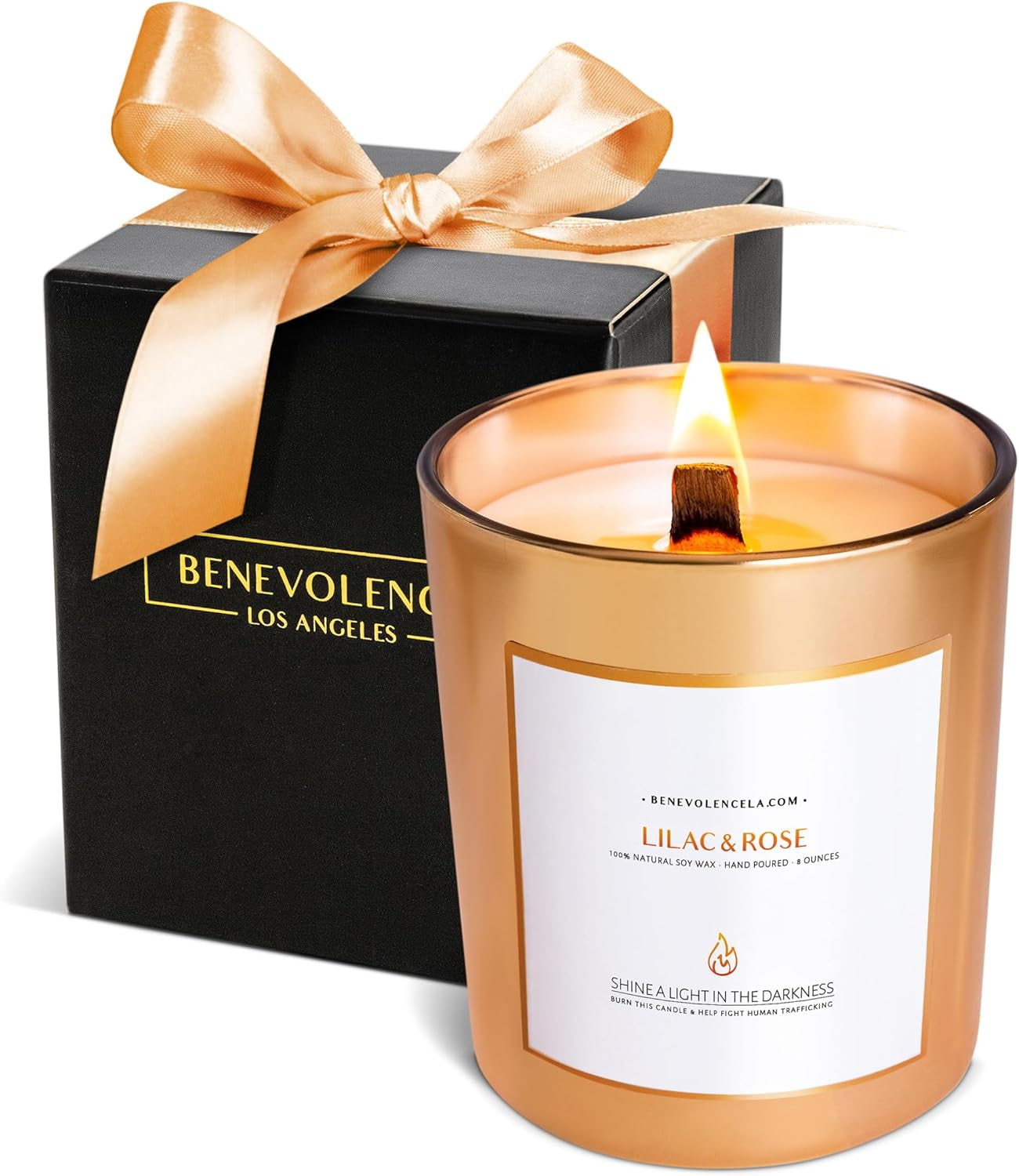 Benevolence Candles Eucalyptus Orange Wood Wick Candles, Soy Scented Candles for Women | 8 Oz Scented Candles for Home Scented | Eucalyptus Candles | Christmas Candles | Men Candles, Bathroom Candle