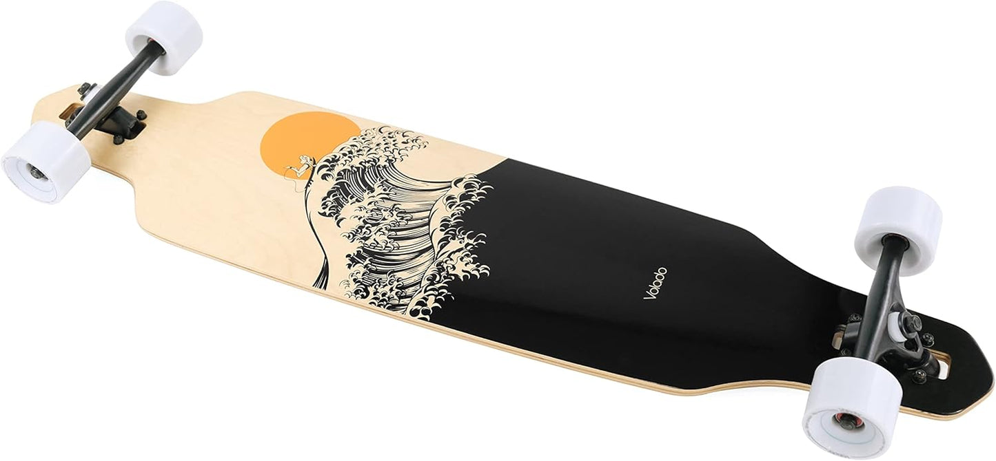 Freeride Longboard Cruiser | Maple Wood Deck| Drop through Longboard Complete