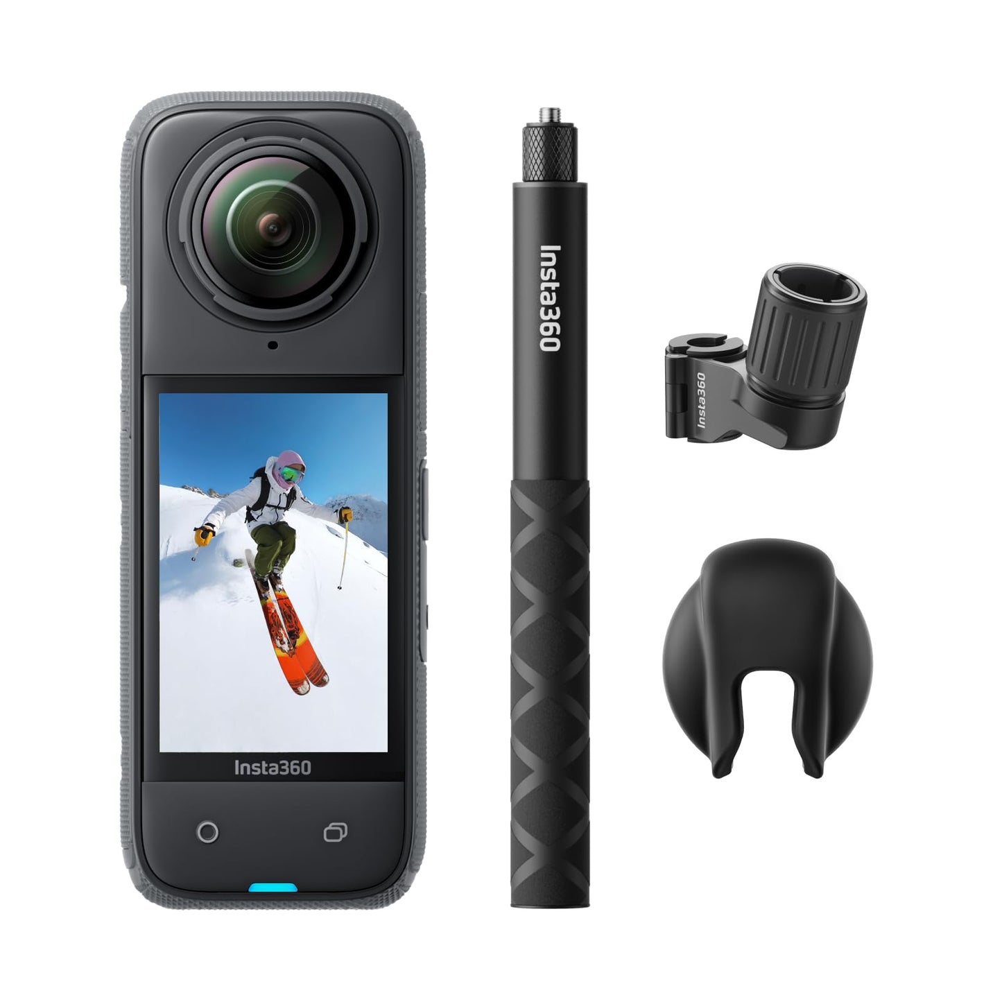 Insta360 X4 Standard Bundle - Waterproof 8K 360 Action Camera, 4K Wide-Angle Video, Invisible Selfie Stick Effect, Removable Lens Guards, 135 Min Battery Life, AI Editing, Stabilization