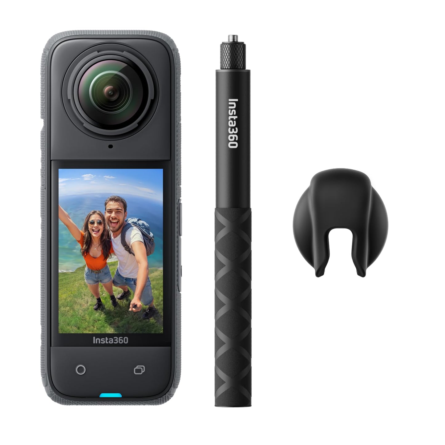 Insta360 X4 Standard Bundle - Waterproof 8K 360 Action Camera, 4K Wide-Angle Video, Invisible Selfie Stick Effect, Removable Lens Guards, 135 Min Battery Life, AI Editing, Stabilization