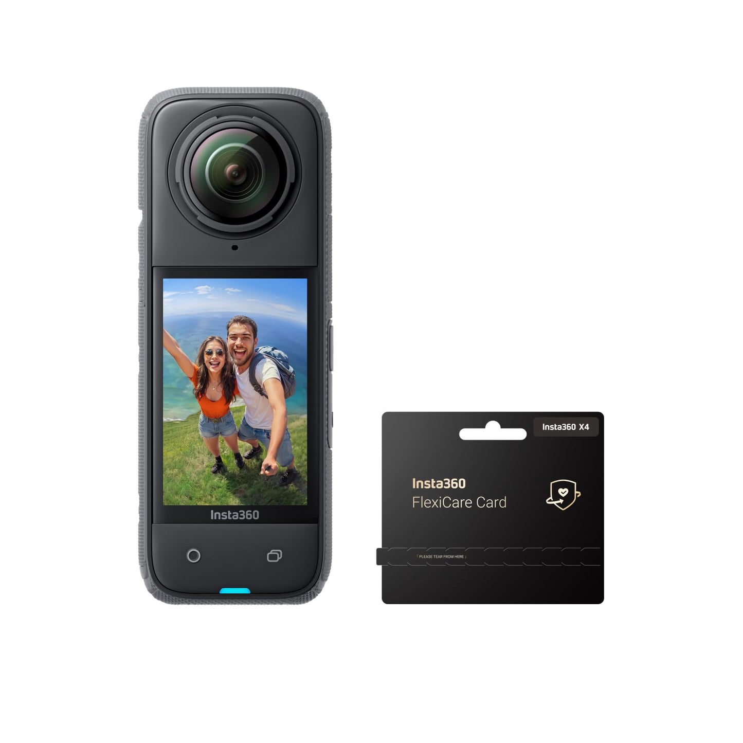 Insta360 X4 Standard Bundle - Waterproof 8K 360 Action Camera, 4K Wide-Angle Video, Invisible Selfie Stick Effect, Removable Lens Guards, 135 Min Battery Life, AI Editing, Stabilization