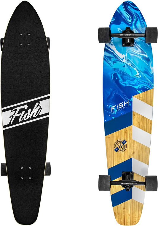 41-Inch Downhill Longboard Skateboard through Deck 8 Ply Canadian Maple, Complete Cruiser, Free-Style