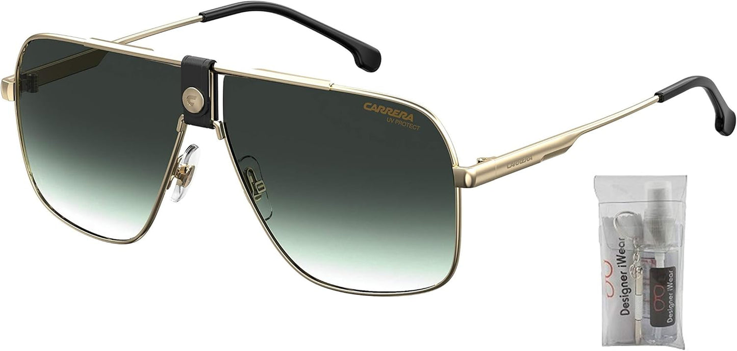 Carrera 1018/S Square Sunglasses for Men for Women + BUNDLE with Designer Iwear Eyewear Care Kit