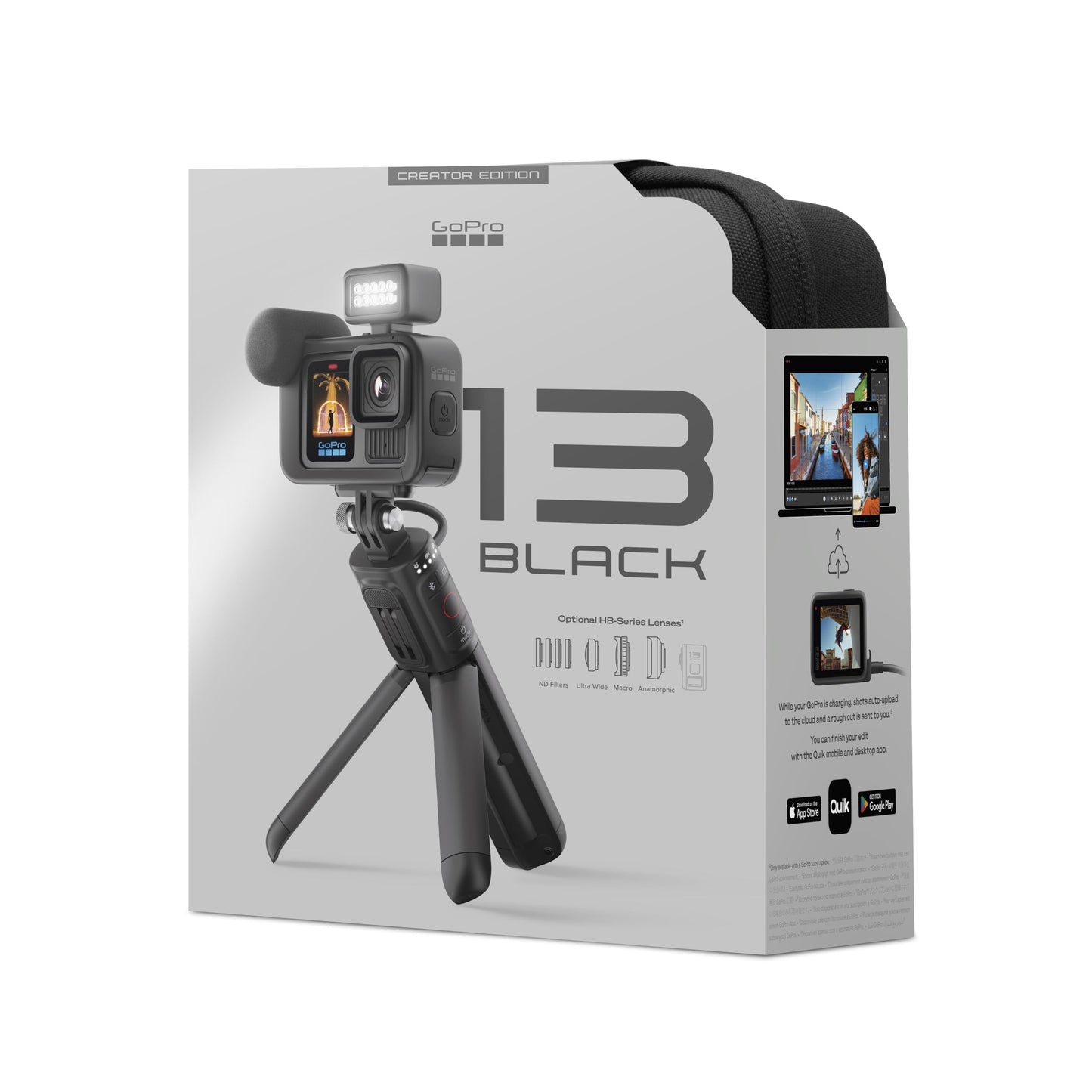 GoPro HERO13 Black Creator Edition - Includes HERO13 Black, Volta (Battery Grip, Tripod, Remote), Media Mod, Light Mod, Enduro Battery, Magnetic Latch Mount and Carrying Case