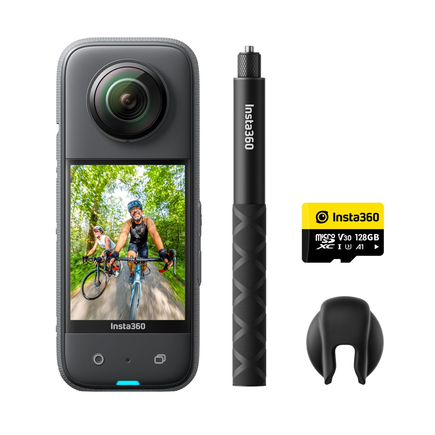 Insta360 X3-360 Action Camera with 5.7K 360 Active HDR Video, 4K Single-Lens Camera, Waterproof, FlowState Stabilization, 2.29" Touchscreen, AI Editing, for Motorcycle, Wintersports and Vlogging