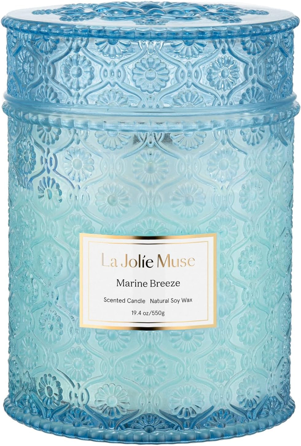 LA JOLIE MUSE Fir & Cedarwood Candle, Christmas Candles for Home Scented, Holiday Candle Gifts for Women&Men, Large Wood Wicked Scented Candle, Long Burning Time, Starlit Golden Fir, 19Oz