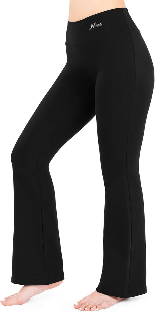 Women'S Black Bootcut Yoga Pants - Soft, Breathable Flare Pants for Yoga & Workout (Regular, S)