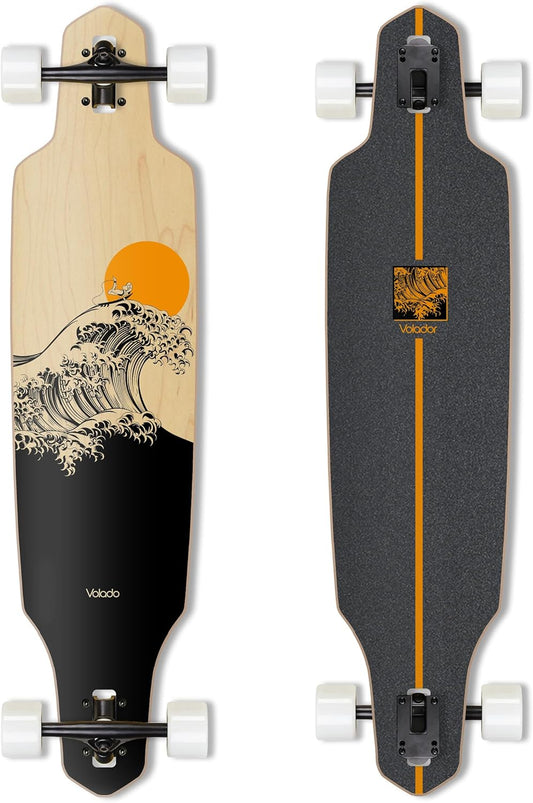 Freeride Longboard Cruiser | Maple Wood Deck| Drop through Longboard Complete