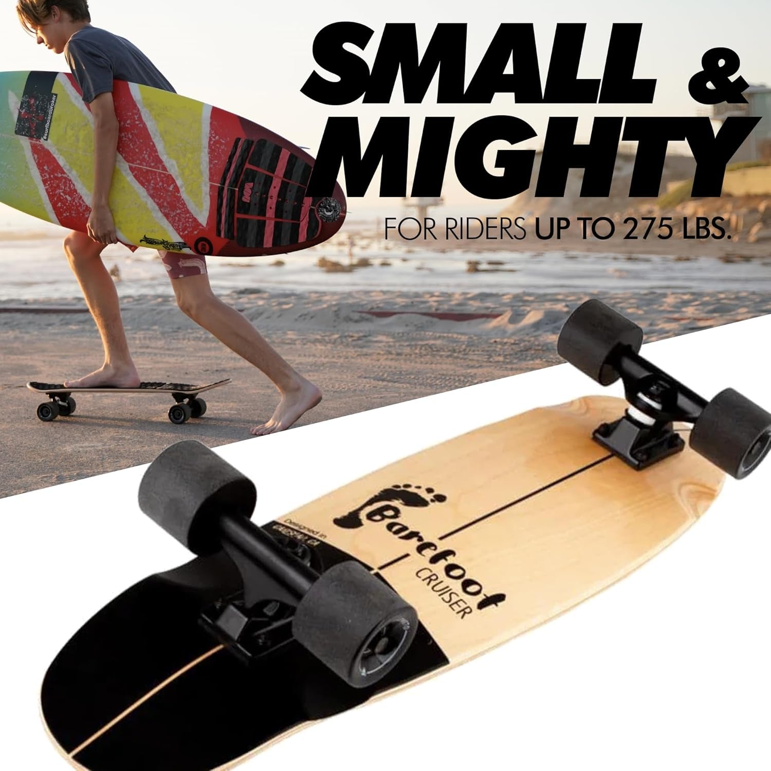 Complete Skateboard | 27.5" X 7.5" | 6-Layer Canadian Maple Double Kick Concave Deck | Kids Skateboard Cruiser Skateboard | Skateboard for Beginners, Teens & Adults